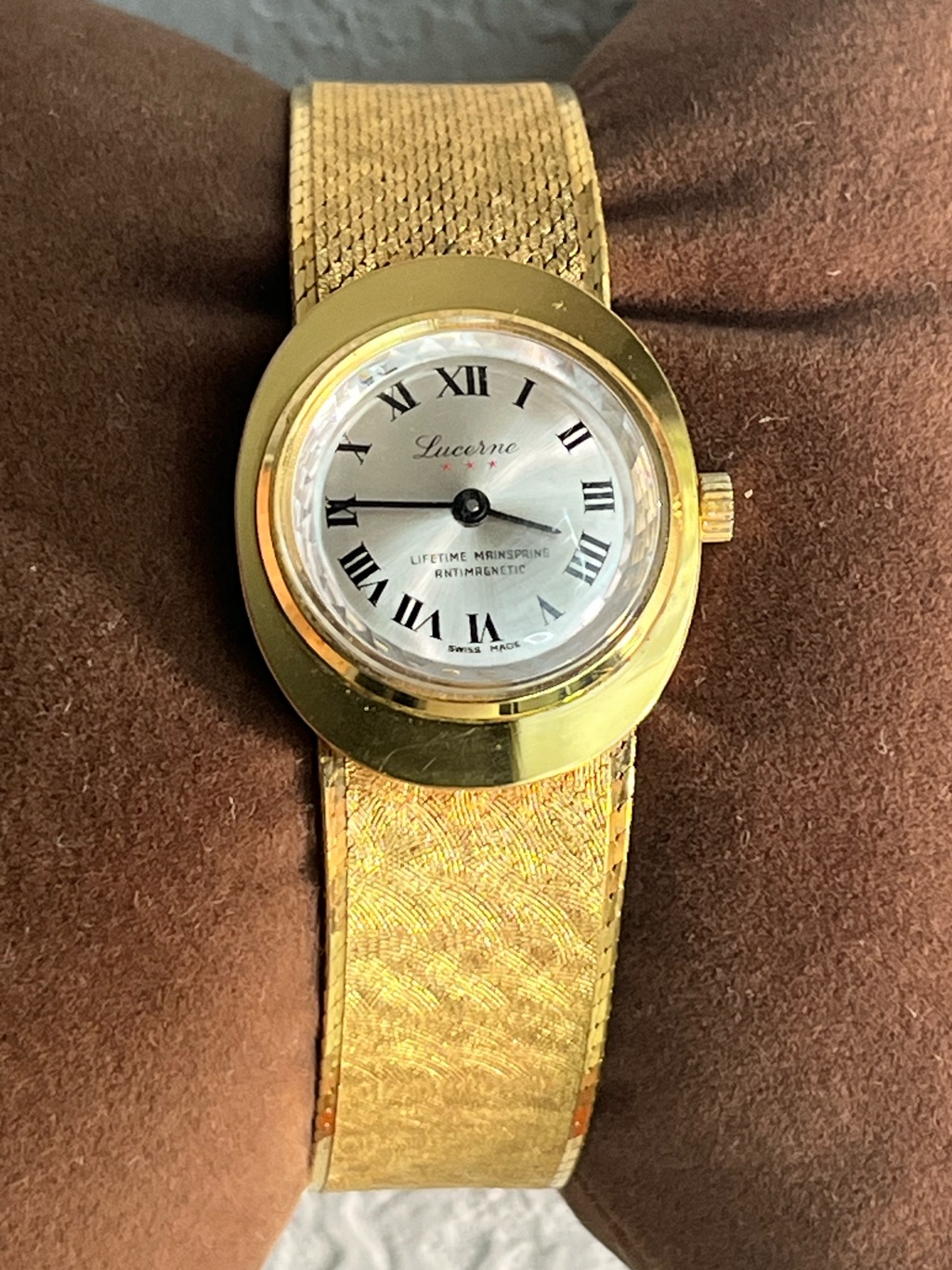 Ladies Lucerne 3 Stars Gold Bracelet Watch Mechanical Swiss Made